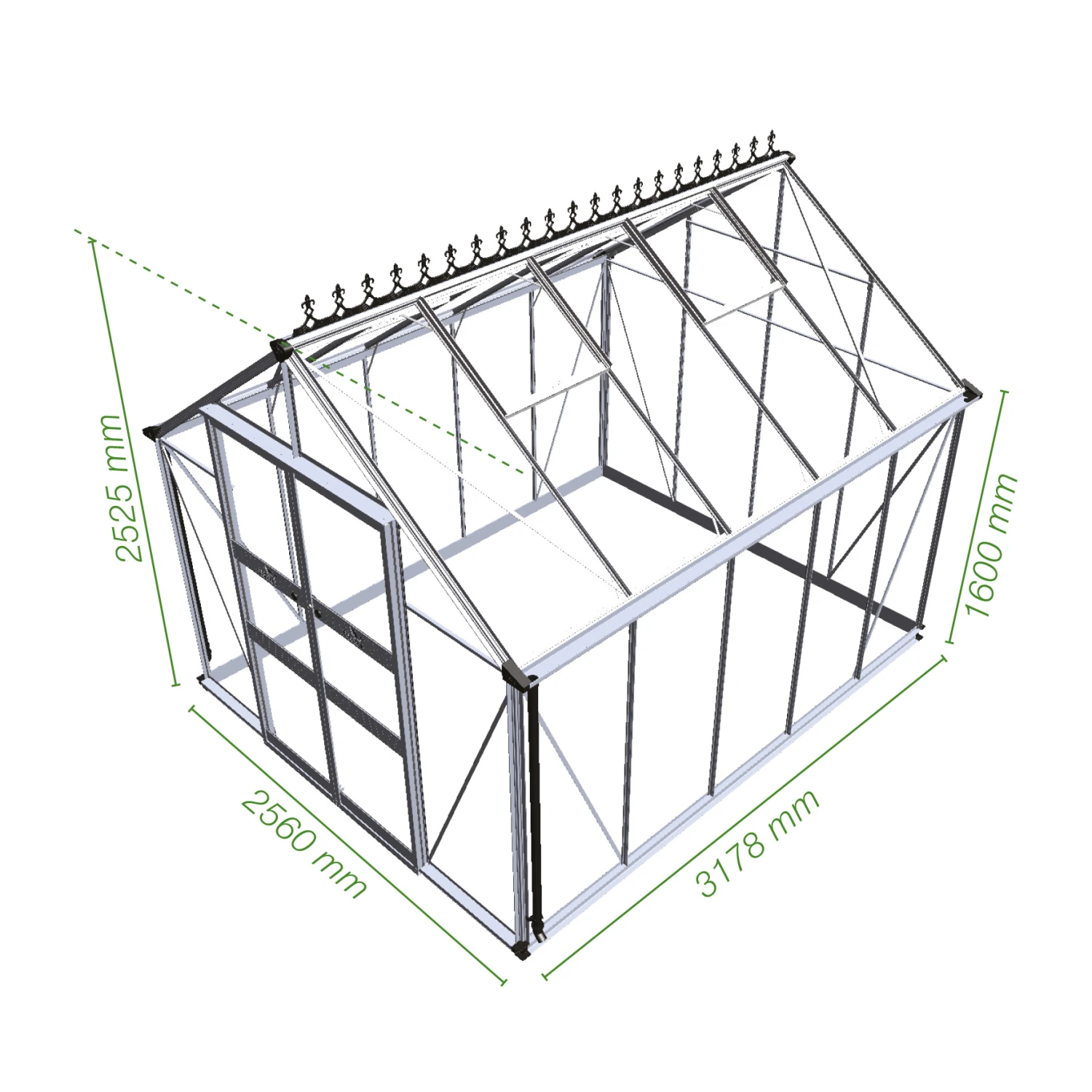 Royal Well Tuinkas Blockley 108 Zwart Gecoat Veiligheidsglas 3mm 10 Royal Well Tuinkas Blockley 108 Zwart Gecoat Veiligheidsglas 3mm - Afbeelding 8