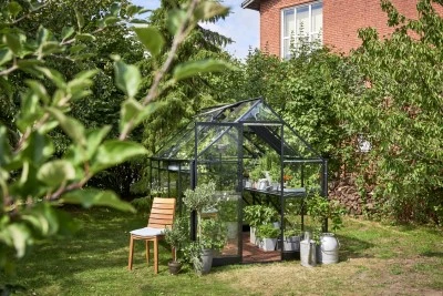 Royal Well Tuinkas Qube 86 Zwart Gecoat Veiligheidsglas 3mm 4 Royal Well Tuinkas Qube 86 Zwart Gecoat Veiligheidsglas 3mm - Afbeelding 2