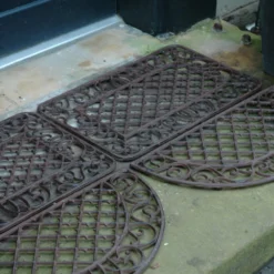 Esschert Deurmat Gietijzer Ruit 67x42 Cm -Exporteren Tuin Genoegen Winkel LH45 41